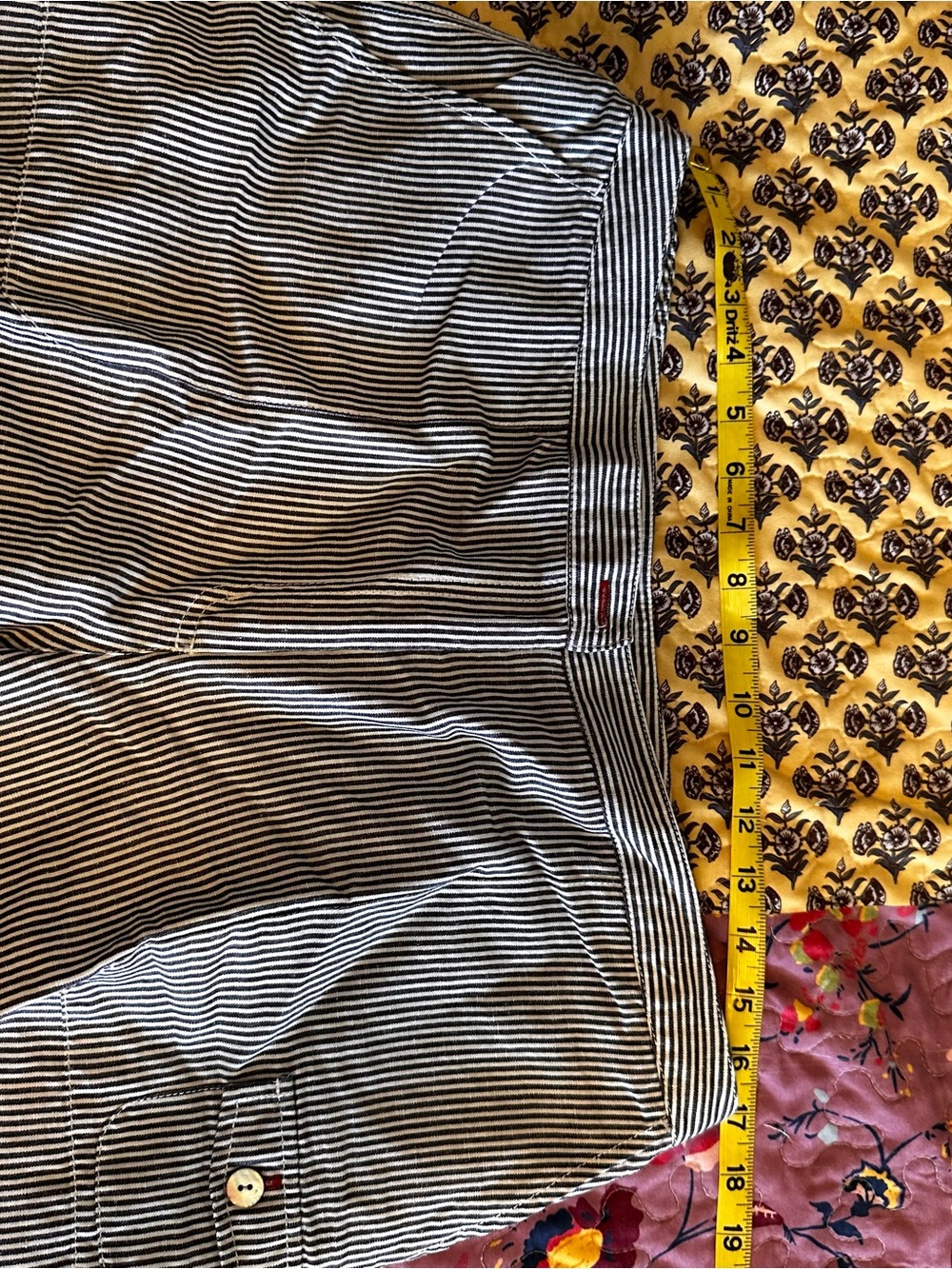 Chico's Black & White Pinstripe Cargo Capris - Picture 3 of 7
